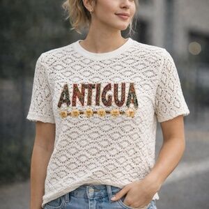 Antigua Women's White Lace Tee
